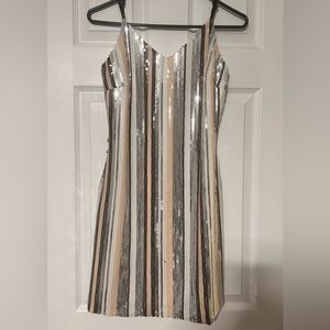 New without tags Pink Lily Sequin Dress - Small Black white pink